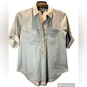 Hannah women’s blouse new with tags,‎ denim ladies tops